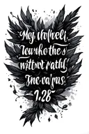 Biblical Scripture writing 19:26 tattoo design idea