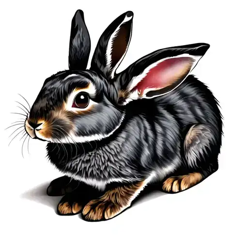 rabbit, jackalop, dark tattoo design idea