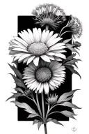 snapdragon daisy dandilion tattoo design idea