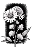 snapdragon daisy dandilion tattoo design idea