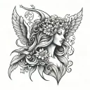 virgo goddess tattoo design idea