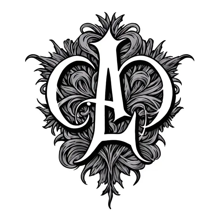Initials A nad L font tattoo design tattoo design idea