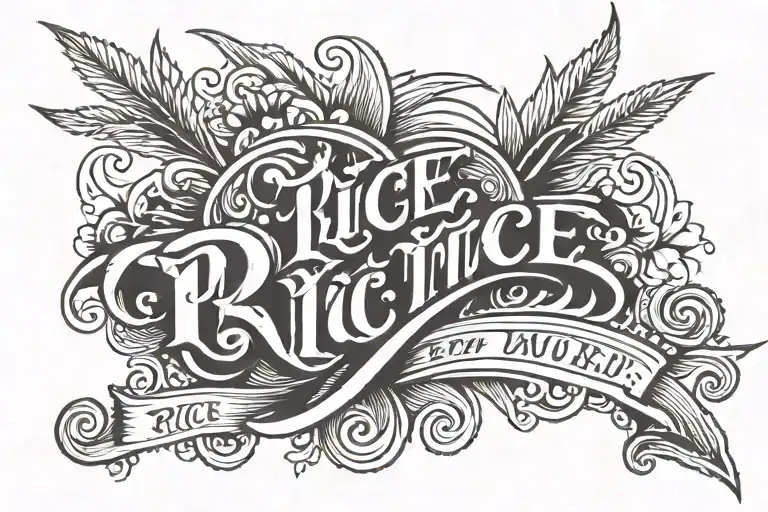 script that says Rice Twice! tattoo design idea