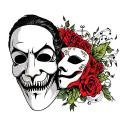 phantom of the opera mask sheet music tattoo design idea