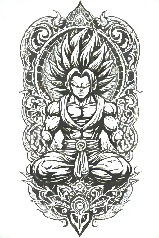 super saiyan indian tattoo design idea
