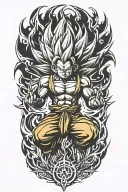 super saiyan indian tattoo design idea