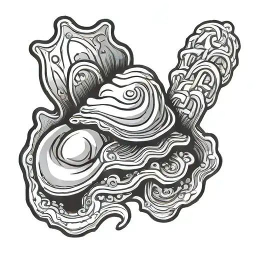 rockabilly oyster animated tattoo design idea
