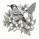 Maryland state flower and bird tattoo design idea