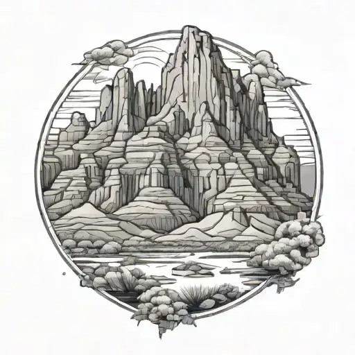superstition mountain range tattoo design idea