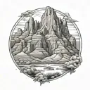 superstition mountain range tattoo design idea