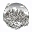 superstition mountain range tattoo design idea