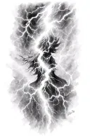 black and white lightning striking tattoo design tattoo design idea
