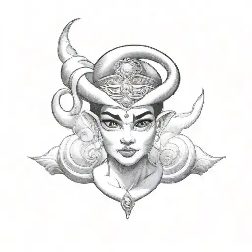 genie from the lamp tattoo design idea