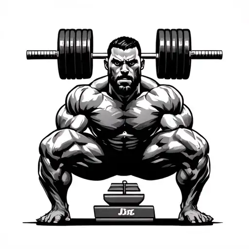 deadlift stance with weight scales on floor tattoo design idea
