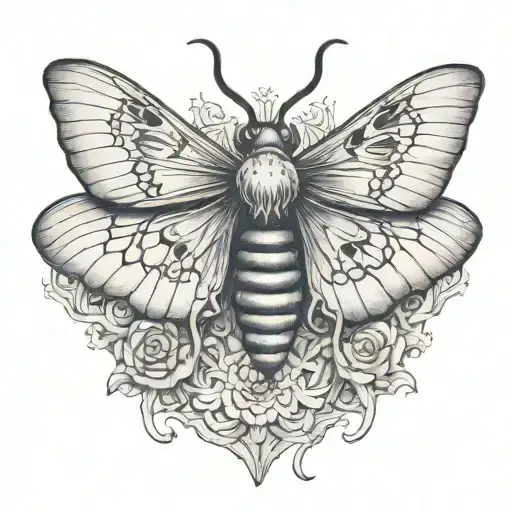 death moth tattoo design idea