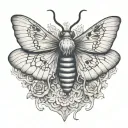 death moth tattoo design idea