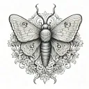 death moth tattoo design idea