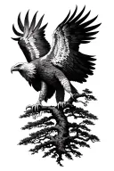 greek mythology humain eagle with bonzai tree tattoo design idea