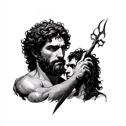 David with stone vs Goliath tattoo design idea