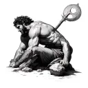 David with stone vs Goliath tattoo design idea