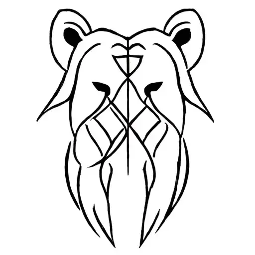 Bear and Nordic runes intertwined tattoo design idea