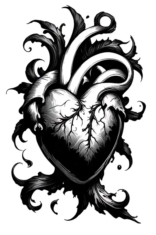 Infinite / shaft / heart made of stone tattoo design idea