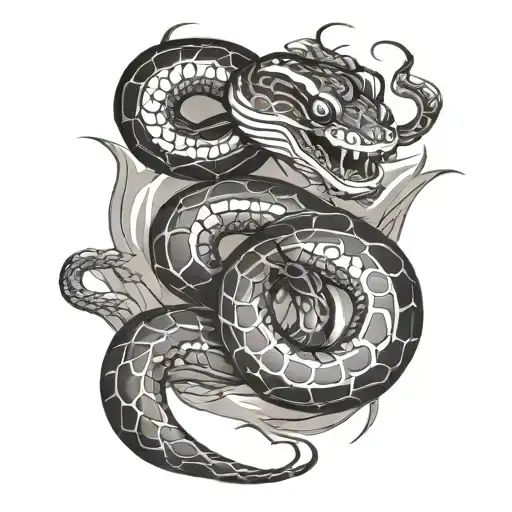 Chinese snake tattoo design idea