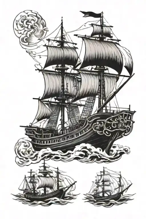the black pearl ship   tattoo design idea