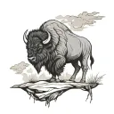 bison silhouette tattoo design idea