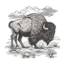 bison silhouette tattoo design idea