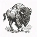 bison silhouette tattoo design idea
