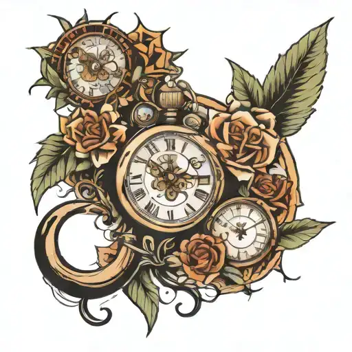 Everything has its time travel tattoo design idea