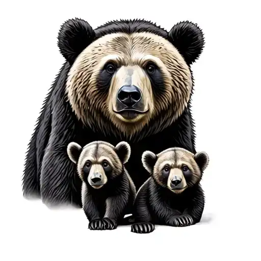 Papa Bear And Cubs tattoo design idea