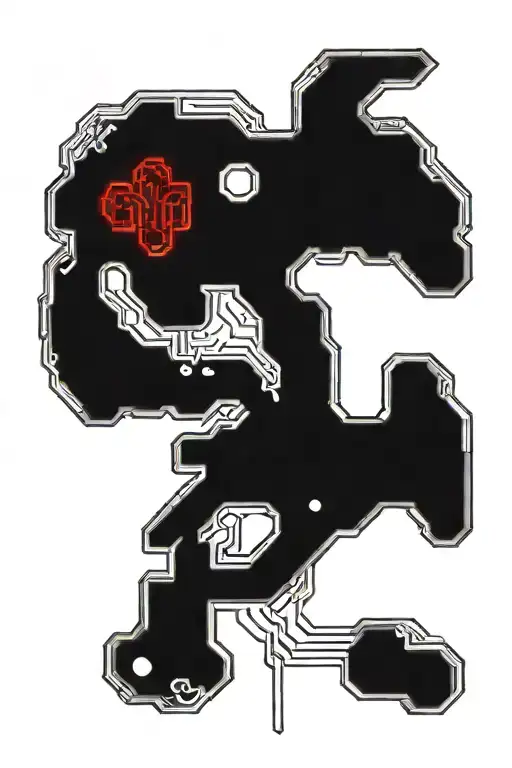 Aries symbol made of keys and red blood cells tattoo design idea