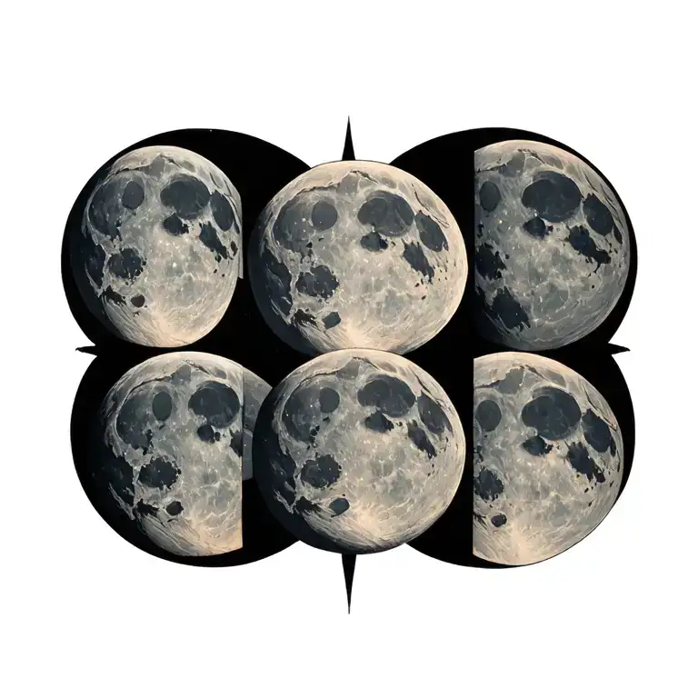lunar phases tattoo design idea