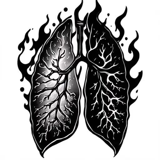 my lungs will fill with fire, exhale desire tattoo design idea
