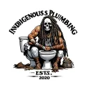 "INDIGENOUS PLUMBING EST.2020" skull dreadlock Native American warrior fixing a toilet tattoo design idea