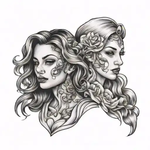 Mom Daughter tattoo design idea