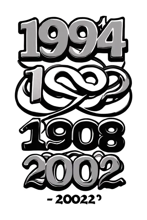"1994🤍 1996🤍 1998🤍 2002🤍" infinity symbol tattoo design idea