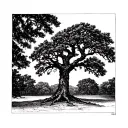 live oak tree simple tattoo design idea
