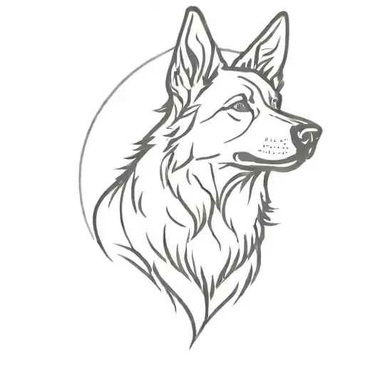 German Sheppard barking dog tattoo design idea