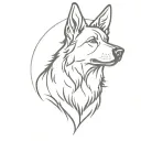 German Sheppard barking dog tattoo design idea
