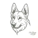 German Sheppard barking dog tattoo design idea
