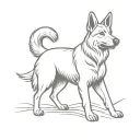 German Sheppard barking dog tattoo design idea