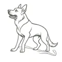German Sheppard barking dog tattoo design idea