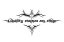 "(Liquidity font) chaos written" tattoo design idea