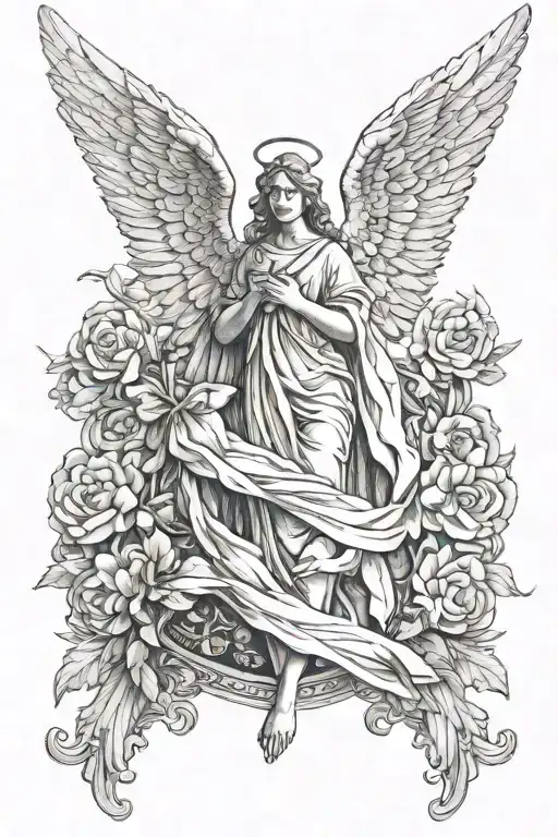 Guardian Angel wings tattoo design idea