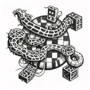 snakes and ladders game inspired tattoo design tattoo design idea