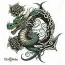 feminine dragon celtic tattoo design idea