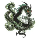 feminine dragon celtic tattoo design idea